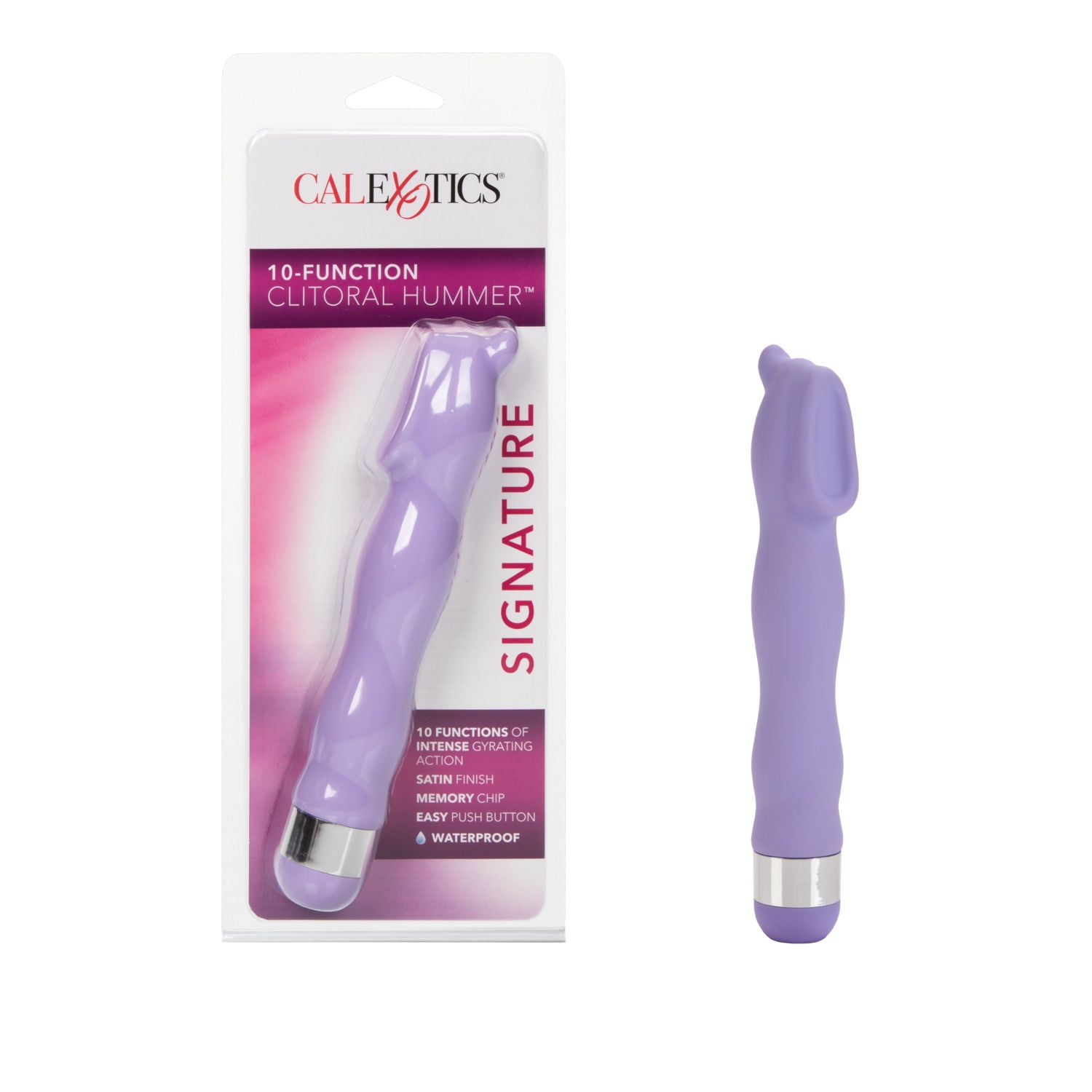 CalExotics 10-Function Satin Finish Gyrating Clitoral Hummer Memory Chip Vibrator - Purple