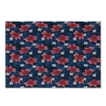 thumbnail image 1 of Navy and Blush Cutting Board, Exotic Flora Pattern Hibiscus Plumeria Blossoms Hawaiian, Decorative Tempered Glass Cutting and Serving Board, Small Size, Navy Blue Dark Coral, by Ambesonne, 1 of 1