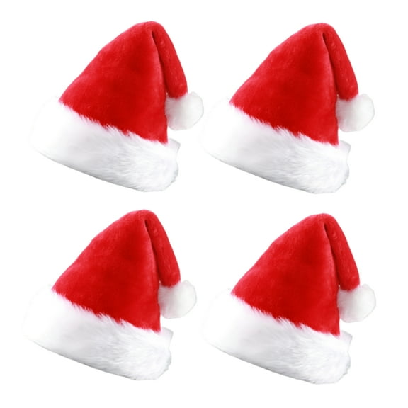Christmas Hat, Santa Hats Multi-Piece Set for Adults Red/Green Velvet Comfort Extra Thicken New Year Festive Party Holiday Xmas Hat for Women and Men