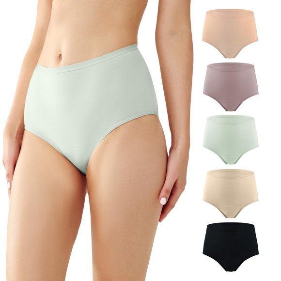 Ropa interior para incontinencia Battewa, lavable, para mujer, paquete de 5
