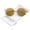 Peach-Gold / Gold Mirror, variant on - Round Transparent Half-Frame Cutout Mirror Flat Lens Cat Eye Sunglasses 51mm - 51mm