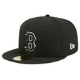 thumbnail image 3 of Men's New Era Black Boston Red Sox Logo 59FIFTY Fitted Hat, 3 of 6