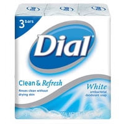 Dial Clean And Refresh Antibacterial Deodorant Bar Soap, White - 3 Ea/Pack, 2 Pack