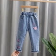 thumbnail image 3 of Kids Baby Girls Casual Clothes Jeans Trousers Toddler Infant Denim Clothing Pants Children Bottoms 1 2 3 4 5 6 7 Years, 3 of 6