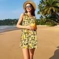 thumbnail image 3 of Balery Ethnic African Vestidos de verano para mujer con estampado: vestido holgado sin mangas, vestido playero informal y cómodo para días calurosos., 3 of 7