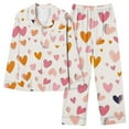 thumbnail image 6 of Diufon Women Pajama Set Valentine's Day Graphic Printed Long Sleeve Button Down Shirts and Pants 2 Piece Outfits, 6 of 6