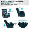 thumbnail image 2 of Faux Leather Recliner Manual Swivel Nursery Armchair Metal Base Wingback Home Living Room Turquoise, 2 of 8