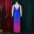 thumbnail image 6 of AURA Gradient Backless Strappy Maxi Dress High Waist V Neck Summer 2025 Sleeveless A Line Evening Dress, 6 of 10