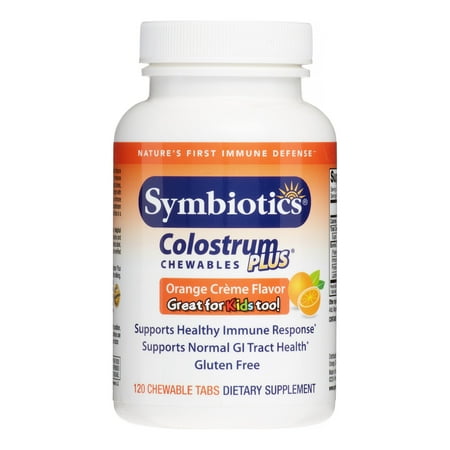 - Symbiotics Colostrum Chewables, Orange Cream, 120 Ct