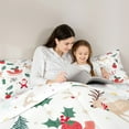 thumbnail image 5 of jejeloiu Cute Santa Claus Queen Comforter Set,Merry Christmas Bedding Sets,Xmas Reindeer Tree Bedding Comforter Set For Girls,Breathable Home Decor Reversible,3-Piece, 5 of 8