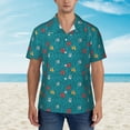 thumbnail image 4 of Balery Funny Cat Blue Print Men's Hawaiian Shirts Short Sleeve Beach Shirt Relaxed Fit Vacation Button Down Shirts-, 4 of 9