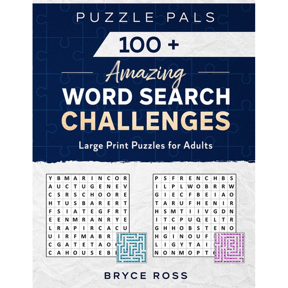 100 amazing word search challenges large print puzzles for adults