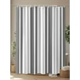thumbnail image 4 of Shower Curtain Gray Stripes Bathroom Curtains with Hooks, Waterproof Fabric Grey Striped Lines Bath Shower Curtains Set for Bathroom Bathtubs Decor 72x72 Inch, 4 of 8