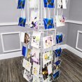 thumbnail image 3 of FixtureDisplays® 64 Adjustable Pockets Display Rack 5x7 7x5 up to 9.3" Wide X 8" Tall Cards, 1.27" deep Pockets, Double Tier Greeting Post Card Christmas Holiday Spinning Rack Stand White 10139-WHITE, 3 of 12