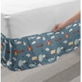 thumbnail image 2 of Nursery Bed Skirt, Vintage Plane Balloons Elephant Zeppelin Clouds Hot Air Balloon Print, Elastic Bedskirt Dust Ruffle Wrap Around for Bedding Decor, 4 Sizes, Blue Grey and Multicolor, by Ambesonne, 2 of 2