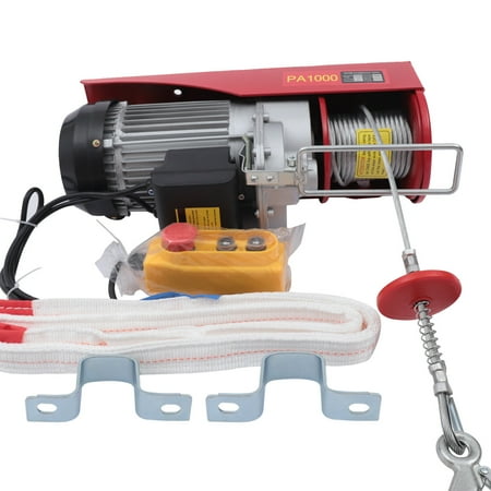 

Miumaeov Electric Hoist Winch Portable 110V 2200lbs Electric Winch with Handle Remote Control and Overload Protection Use for Factories Warehouses