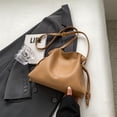 thumbnail image 3 of Ruched PU Bucket Bag for Women, Minimalist Lucky Bag Style, Drawstring & Magnetic Snap Double Closure, Large Capacity Soft Shoulder Crossbody Handheld Bag, Street Fashion Daily Carry Bag, 3 of 18
