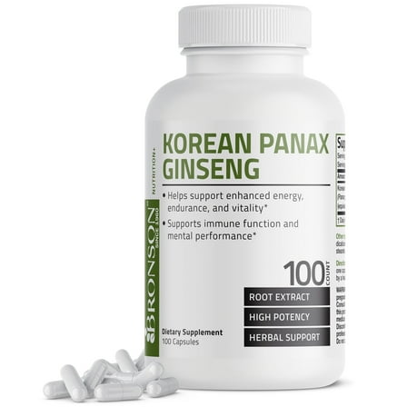 Bronson Korean Ginseng 500 mg, 100 Capsules