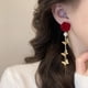 thumbnail image 5 of Pendientes para mujer, regalos para mujer. Encantadores pendientes de flores rojas y borlas de mariposas de temporada que irradian elegancia y sofisticación. Pendientes de rosas., 5 of 5