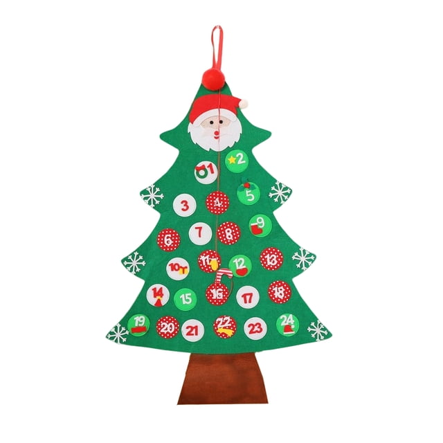 Yuarrent Colgante de pared Calendario de Navidad Decoración navideña Suministros de vacaciones Artesanía Decoraciones para el hogar Accesorios para Kits de decoración para fiestas Yuarrent HA070736-00