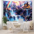 thumbnail image 2 of Gojian Fantasy Forest Tree Butterfly Wall Hanging, Fairy Magical Enchanted Jungle Waterfall Mushroom Tapestry for Bedroom Living Room, 2 of 6