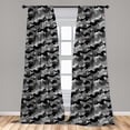 thumbnail image 5 of Ambesonne Horses Curtains, Mustang Herd Animals, Pair of 28"x63", Charcoal Grey Grey Black, 5 of 5