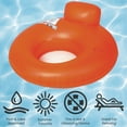 thumbnail image 5 of Pool Central 48" Inflatable 1-Person Swimming Pool Inner Tube Lounger Float - Orange, 5 of 6