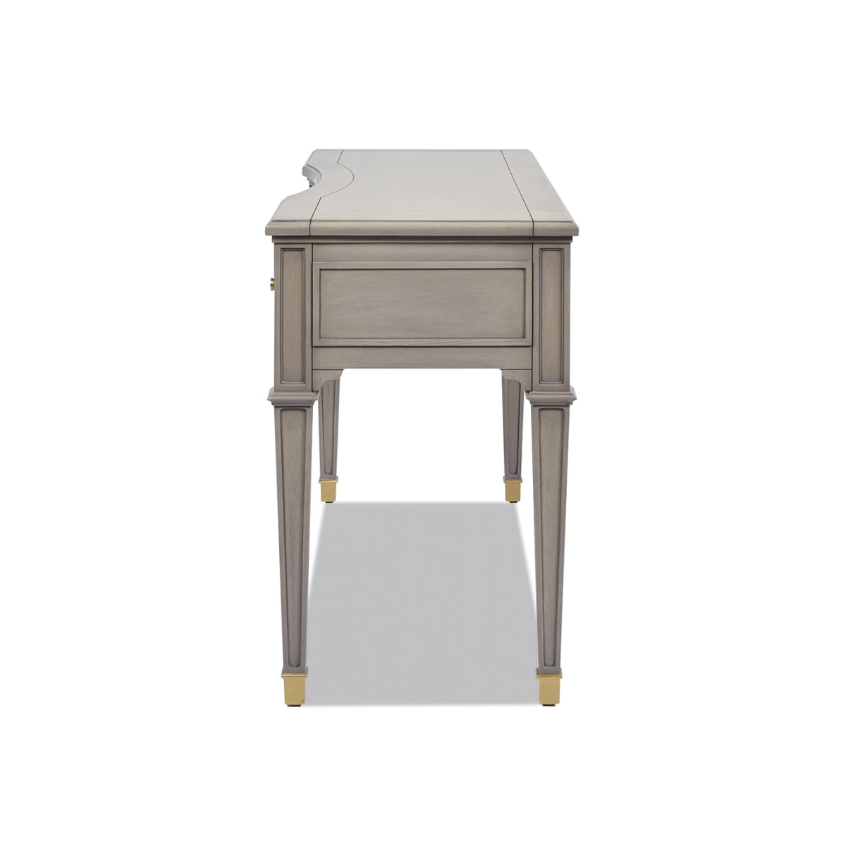 Newboti Furniture Dauphin 55" 3-Drawer Wood Executive Desk Grey Cashmere Rubber Wood & Veneer BN.7752