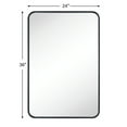 thumbnail image 5 of TEHOME 24x36'' Matte Black, Rounded Rectangle Mirror, Stainless Steel Anti-Rust Tube Metal Frame Wall Mounted Mirror, Vertically/Horizontal Hanging, 5 of 10