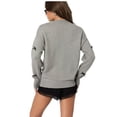 thumbnail image 2 of Edikted Women's Gray Satin Bow Oversized Sweater XS NWT, 2 of 4