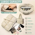 thumbnail image 3 of Puffer Tote Bag for Women, Large Quilted Puffy Handbag Lightweight Satchel Purse for Work Travel Gym Shop, 3 of 11