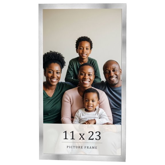 11x23 Frame Silver Real Wood Picture Frame Width 0.75 inches | Interior Frame Depth 0.5 inches |