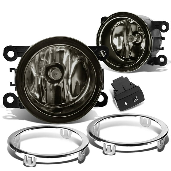 DNA Motoring For 12-15 Honda Pilot JDM Smoked Lens bumper Fog Light Lamps Pair w/Bezel Wiring Harness Switch
