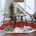 thumbnail image 4 of Round Area Rugs Collection 6 Ft, Red Christmas Non-Slip Residential Carpet, Xmas Tree Snowman Bear Snowfall Plaid Indoor Crawling Mats Runner Rugs for Living Room/Dining Room/Bedroom, 4 of 8