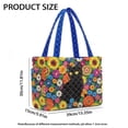 thumbnail image 7 of Pzuqiu Floral Black Cat Print Women's Large Quilted Tote Bag, Casual Lightweight Everyday Handbags Blue Puffer Shoulder Handbag for Shopping Work Travel College Everyday Use, 7 of 7