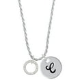 thumbnail image 1 of Delight Jewelry Silvertone Joshua 1:9 Eternity Ring Silvertone Script Initial Disc - C - Charm Necklace, 20"+3", 1 of 4