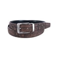thumbnail image 1 of CTM® Leather Matte Reversible Croc Print Clamp on Buckle Belt, 1 of 5