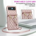 thumbnail image 5 of TECH CIRCLE for Moto Razr 40/Razr 2023 Case,Wallet Crossbody Cute Case with Card Holder Slot, Zipper Handbag Strap Lanyard Wrist Leather Case for Women Girl Shockproof Bumper Cover, Rosegold, 5 of 6