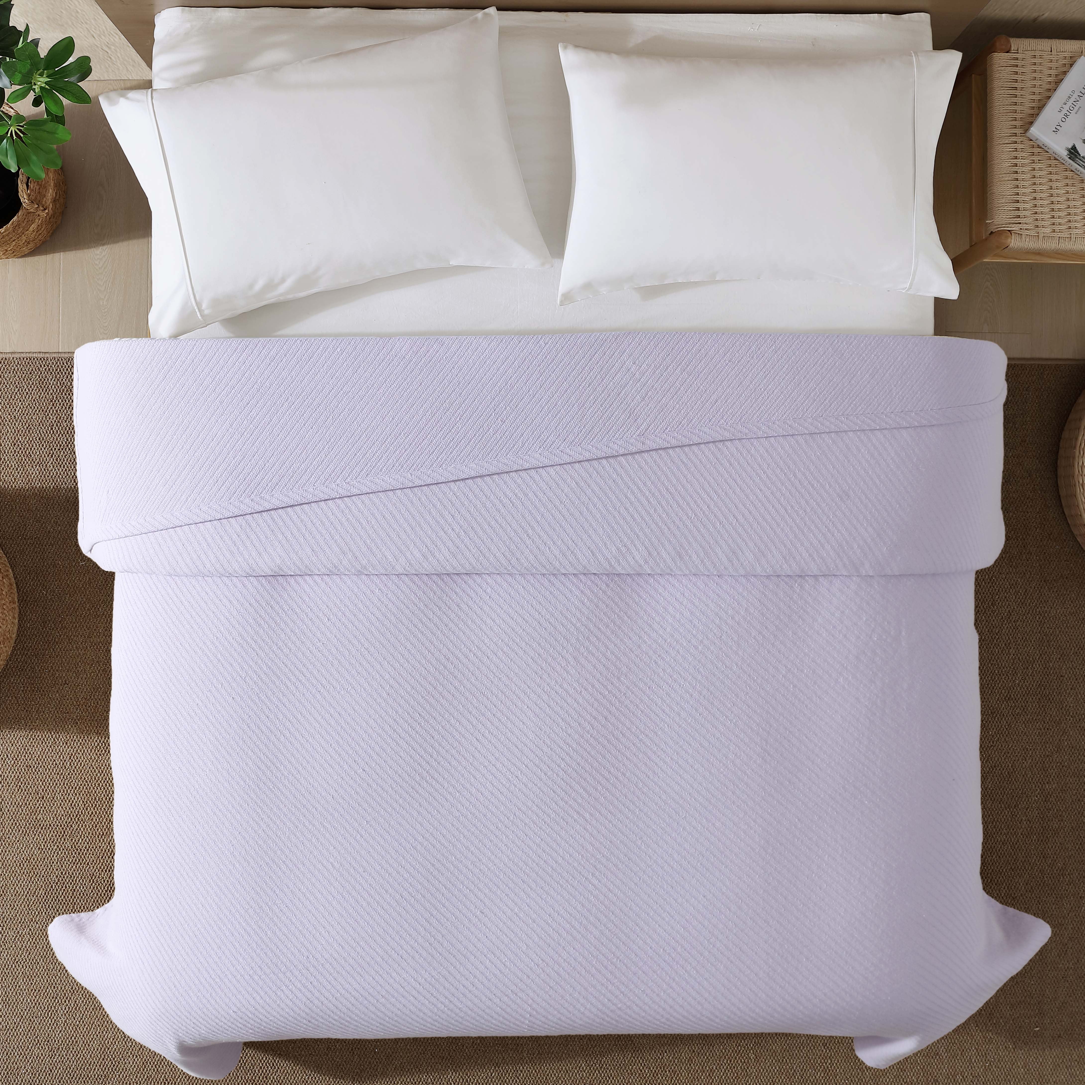 Beatrice Home Fashions, GOTS Organic Cotton Blanket, Full/Queen, Orchid