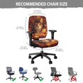 thumbnail image 5 of CHAQLIN Autumn Cat Maple Leaf Office Chair Cover with Stretch Polyester, Set of 2 Dustproof Covers for Desk Task Boss Armchair, 5 of 5