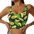 thumbnail image 2 of Haiem Fresh Avocado Pattern Womens Sports Bra - U Neck Padded Low Impact Yoga Bra Workout Crop Top Gym Moisture-Wicking Workout Vest -Small, 2 of 9