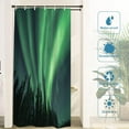 thumbnail image 3 of Hunter Green Northern Lights Decor Shower Curtain, Amazing Black Aurora Borealis Bathroom Decor Polyester Fiber Plastic Rings Quick-Drying Waterproof for Bathtubs/Bathroom, 72x36 inches, 3 of 6