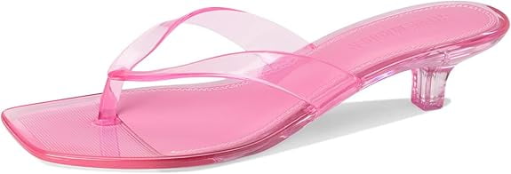 Tracie Y2K Jelly Thong Kitten Heel Sandal Pink