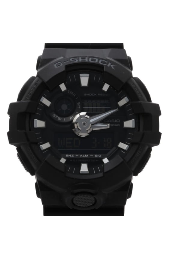 Pre-Owned CASIO G-SHOCK ANALOG-DIGITAL GA-700 SERIES GA-700-1BJF Black Resin Men's Watch
