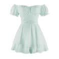thumbnail image 2 of GDREDA Plus Size Jumpsuit for Women Solid Color Ruffle One Shoulder Neck Short Sleeve Strap Jumpsuit Shorts H,XL, 2 of 4