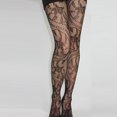 thumbnail image 2 of Fortune Collants en Dentelle Florale pour Femmes, Bas en Maille Transparente, Résille Ajourée, Jacquard, 2 of 5