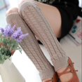 thumbnail image 1 of Calcetines de lana y algodón para pantorrillas, calcetines de vellón trenzado, calzado de punto para mujer, medias cálidas de lana, botines, calcetines, 1 of 4