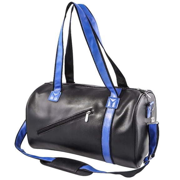 ​​Ogetok Black Cable-Stayed Cylinder Bags with , Faux Leather , Travel Luggage, Spacious Main Compartment, Adjustable Shoulder Strap​​