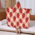 thumbnail image 5 of Strawberry Plants Fruit Flower Pink Pattern Hooded Bath Towel，50"x30" for Ages 3 To 12 Kids, Quick Dry Lightweight Soft Microfiber Hood Beach Towel Cover Up for Kids, 5 of 7