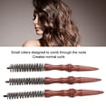 thumbnail image 3 of Mini Brosse à Rouleau, Peigne Rond pour Cheveux Fins Sûr 3 Pcs Manche en Bois pour Cheveux Mouillés et Secs, 3 of 7